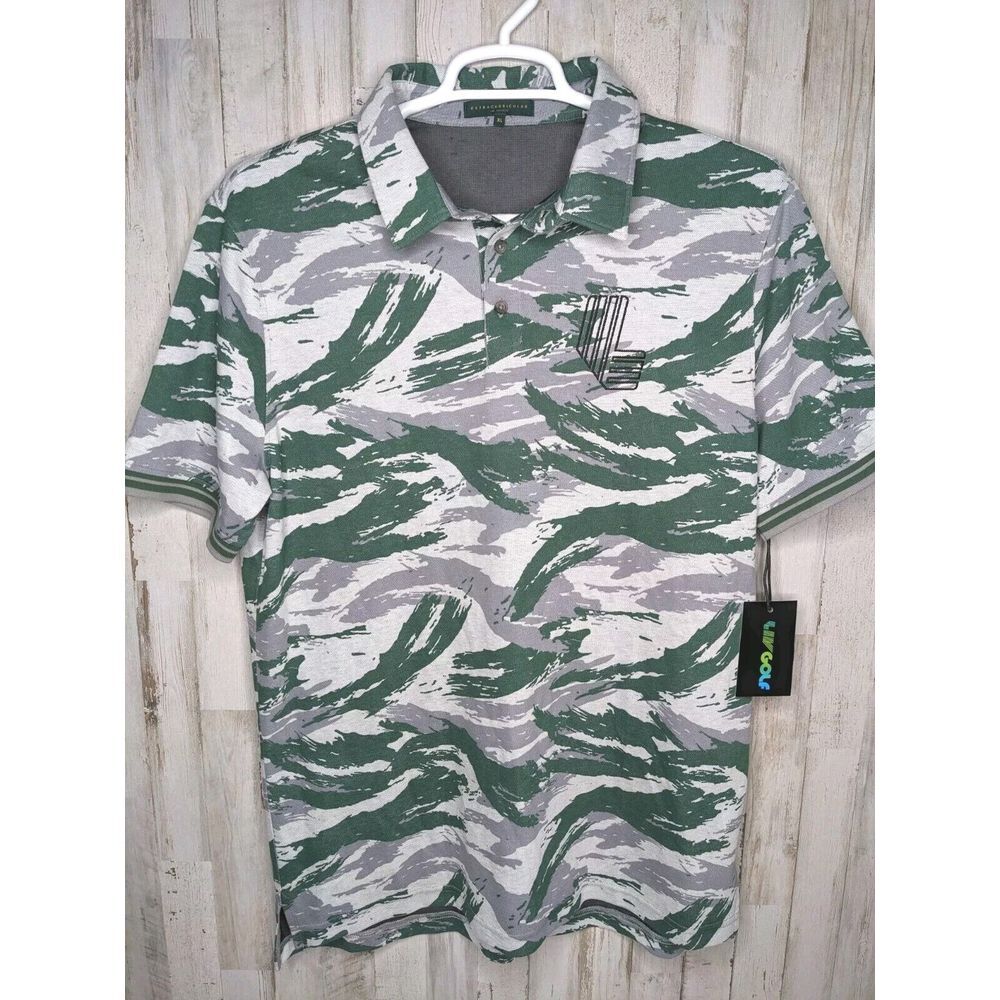 NEW Extracurricular LIV Golf Tour Polo Shirt XL Golf Lizard Shark Skin‎ Camo